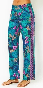 Lilly Pulitzer Bal Harbour Pants Low Tide Navy Life Of The Party Size M NWT - Picture 1 of 5