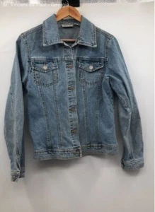 Newport News Blue 100% Cotton Jeanology Collection Denim Trucker Jacket - Size M - Picture 1 of 7