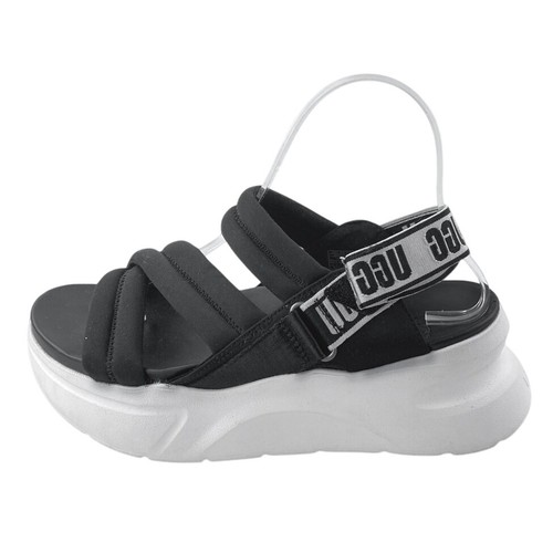 Sandali donna UGG La Sun neri con cinturino elastico e plateau grossi taglia 7