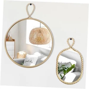 Boho Mirror for Wall Decor - Gold Framed Boho Bedroom Decor - 12inch-Vine Metal - Picture 1 of 7