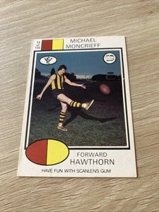 Michael Moncrieff - Hawthorn - 1975 Scanlens VFL Card No 15 - Free Postage - Picture 1 of 2