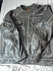 Giacca Moto Milwaukee Pelle Uomo Anticata Trasporto Nascosto 2XL - Foto 1 di 13