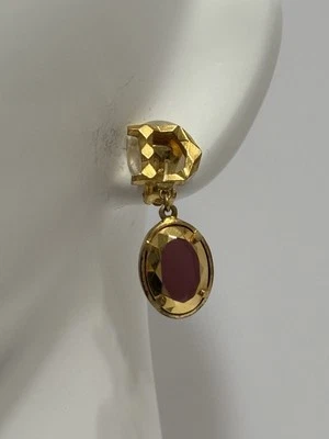 Pendientes de clip de cristal dorado Christian Dior de John Galliano de colección Foto 1 de 4