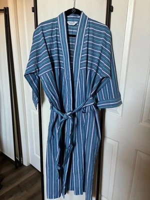 Bata a rayas azul Christian Dior Monsieur O/S nueva sin etiquetas de colección Foto 1 de 4