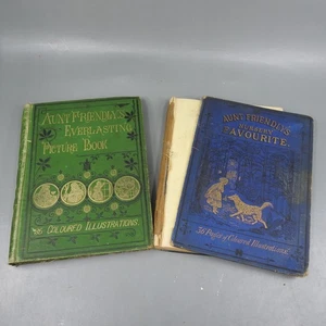 ANTIQUE 1870s Aunt Friendlys Nursery Rhyme Picture Books Kronheim Dalziel Illus - Picture 1 of 24