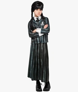 Girl’s Wednesday Adams Nevermore School Uniform Costume Kids Size Youth Sm/Med/L - Picture 1 of 14