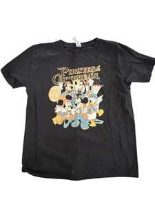 Pirates Of The Caribbean Black Short Sleeve Shirt SZ Youth S Disney Characters - Picture 1 of 3