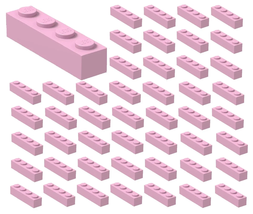 NEW LEGO Lot Of 50 1X4 Bricks Bright Pink - Image 1 of 1