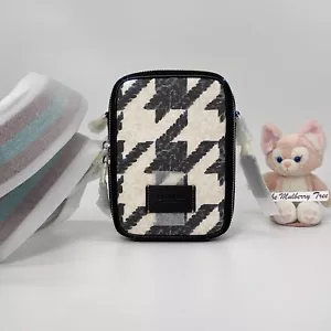 Coach CJ672 Stanton tracolla con stampa pied de poule tela pelle crema nera - Foto 1 di 9