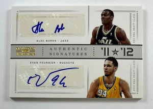 Panini National Treasures #72 2012-13 Alec Burks Evan Fournier automático 10/25 BA18 - Imagen 1 de 2