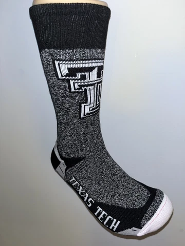 TEXAS TECH RED RAIDERS NCAA COLLEGE LOGO VERTICAL CREW LENGTH SOCKS LARGE Q Cover