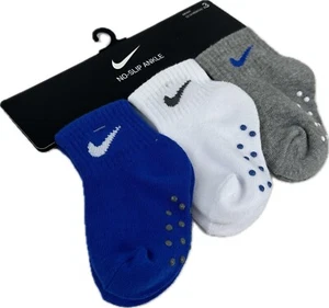 Nike Baby 3 Pk Multicolor Tobillo Algodón Cojín Swoosh Pinza Calcetín Conjunto 12-24 MO - Imagen 1 de 1