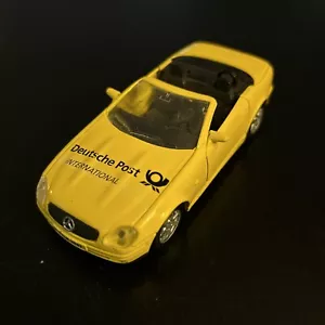 Rare Maisto 1/35 Mercedes Benz SLK 230 Diecast Pull Back Car Yellow Deutsche PI! - Picture 1 of 11