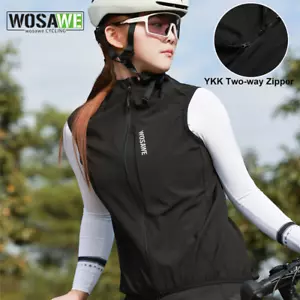 WOSAWE Unisex Breathable Reflective Windproof Vest YKK Two-Way Zip Cycling Vest - Picture 1 of 16