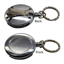 Heavy Duty Stainless Steel Retractable Key Chain  Lanyard Keyring Clip ID Badge