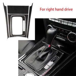 5Pcs RHD Carbon Fiber Gear Shift Set Trim For Mercedes Benz C Class W204 2007-13 - Bild 1 von 9
