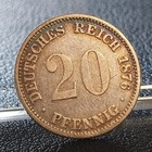 Kaiserreich 20 Pfennig 1876 E Deutsches Reich Silber Münze feine Patina