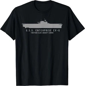 Nueva camiseta limitada USS Enterprise CV 6 WWII Aircraft Carrier Tech - Imagen 1 de 5
