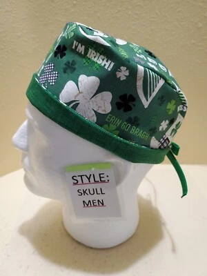 St. Patrick's Irish Men's Skull/Chemo Surgical Scrub Hat/Cap Handmade - Image 1 of 4