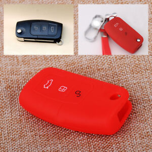Red Silicone 3 Button Remote Key Fob Case Cover fit for Ford MK2 Mondeo Kuga Hf