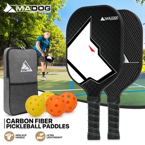 2 Player[PICKLEBALL PADDLES SET]Carbon Fiber Racket+4 Durable Balls+Storage Bag - Picture 1 of 10