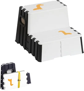 Toddler Step Stool,Anti-Slip Sturdy 2 Step Folding Stools for Kids for Bathroom - Picture 1 of 12
