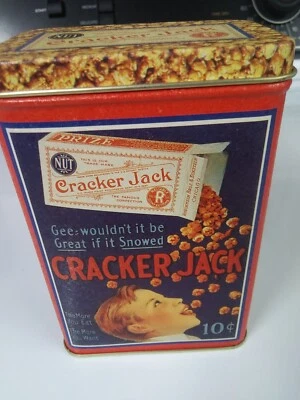 Cracker Jack 5.25"H Advertising Tins 1996 Vintage Look Reproduction Borden Inc - Image 1 of 4