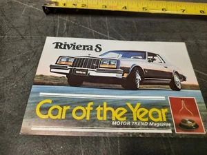Vintage 1979 Buick Riviera S Type Advertising Postcard Car of the Year Motor Tre - Picture 1 of 4