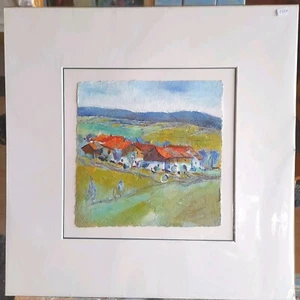 Aicha Bauernhof Galerie Gerner professionell gemalt 40 x 40 cm Passep. Grün - Bild 1 von 7