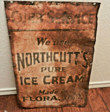 Flora Indiana Northcutts ice cream antique sign