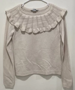 Brand New Tartine Et Chocolat Girls Ivory Ruffle Collar Sweater Size 12 - Picture 1 of 5