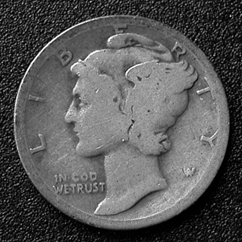 19?? Liberty (Mercury) Dime - NO DATE - Missing Design Element - Very Rare Cover