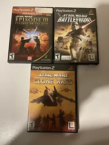 PS2 Star Wars Battlefronts, Episode 3 Revenge Of The With, The Clone Wars Bundle - Picture 1 of 6