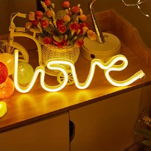 Light Up LOVE LED Plastic Party Sign Wedding Festival Stand Home Decoration - Picture 1 of 5