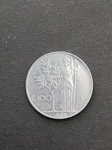 1966 Italy 100 One Hundred Lira Circulated Fine Cover