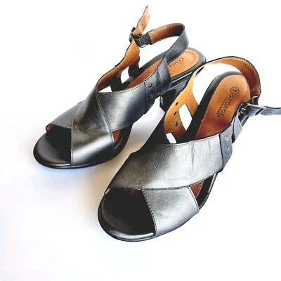 Sandalias de cuña entrecruzadas George para mujer con 9 tiras de cuero punta abierta Foto 1 de 4