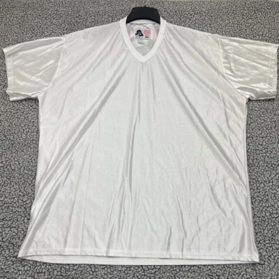 Camiseta deportiva de fútbol vintage para hombre 2XL blanca lisa en blanco manga corta cuello en V nueva Foto 1 de 4