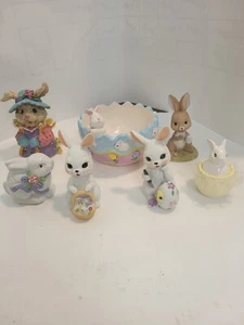 Bunny Bowl And Assorted Bunnies - Picture 1 of 4