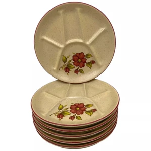 6 platos de fondue franceses vintage, platos de control de porciones de buffet seccionados (A133) - Imagen 1 de 9