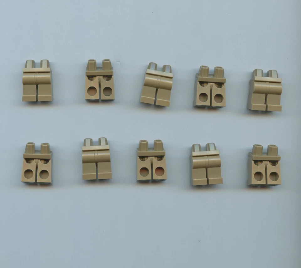 LEGO x 10 Minifigure Dark Tan Hips and Legs Plain - Image 1 of 1