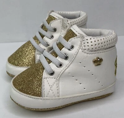 Juicy Couture Saratoga Bebé Niñas Blanco Dorado Brillante Zapatos Talla 2 3-6 meses Foto 1 de 4