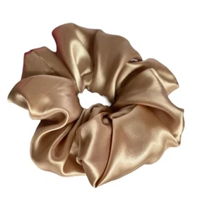 New Women Brown Satin Scrunchie Single Hair Tie Large - Picture 1 of 7