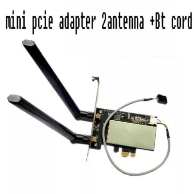 PC Desktop Wireless Adapter Mini PCIE to PCI-E WiFi Bluetooth Converter 2Antenna - Bild 1 von 2