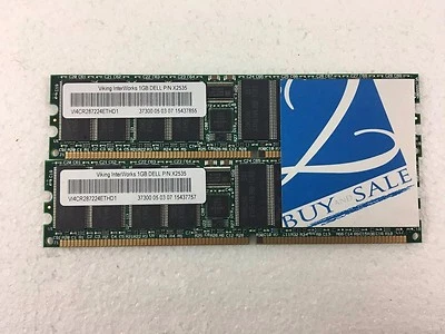 Lot of 2 - Viking InterWorks Dell X2535 1GB PC2100 DDR ECC Reg Server Memory - Image 1 of 3
