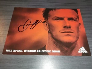 David Beckham hand signed England Adidas autograph card - Picture 1 of 2