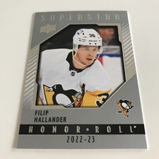 NHL Card, Filip Hallander, Honor Roll, UD2 2022-23, Penguins