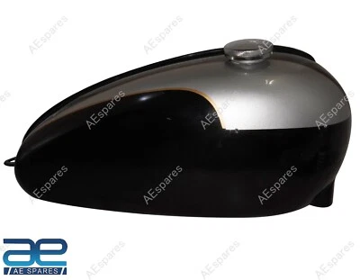 Serbatoio Carburante In Acciaio Argento E Nero Per Triumph Bonneville T120 S2U - Immagine 1 di 4