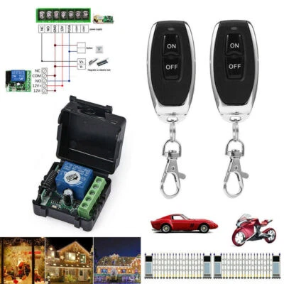 433MHz Funk Universal Garagentor Handsender 2X Fernbedienung +Empfänger DC12V- - Bild 1 von 4