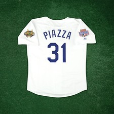 Mike Piazza 1996 Los Angeles Dodgers All Star Cooperstown Home White Jersey