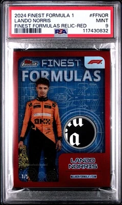 2024 Topps Finest Formula 1 Reliquias #ffnor lando norris Rojo #1/5 PSA 9 POP 1 WDC! Foto 1 de 3